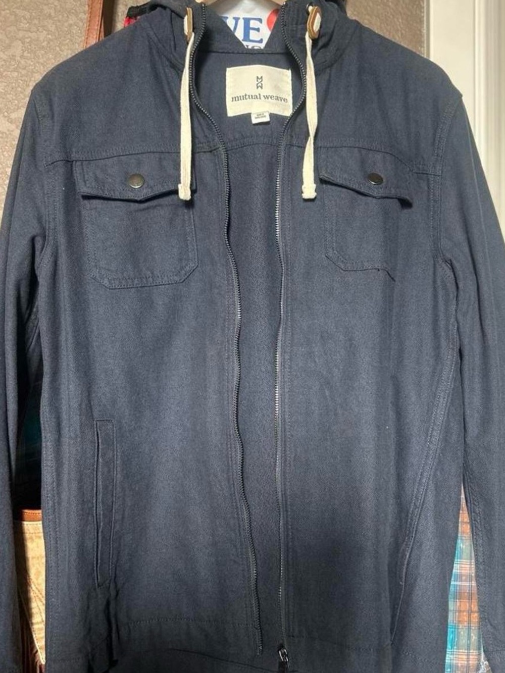 Mutual Weave Men's Navy Lightweight Hooded Jacket BRAND NEW!